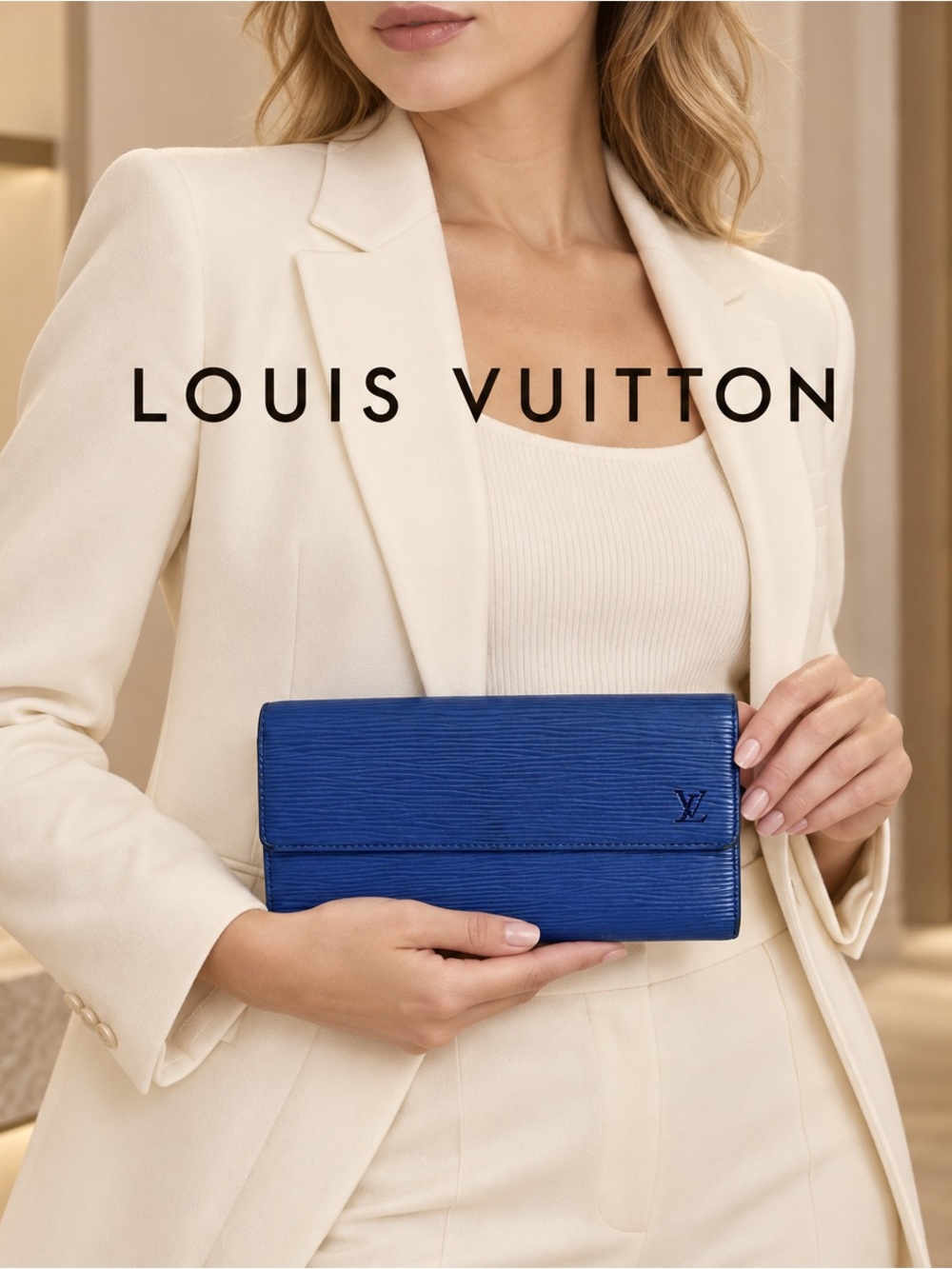 Louis Vuitton M63385 Toledo Blue Epi Porte Trésor International Wallet